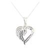 Image 1 : 0.85 ctw Diamond Heart Shaped Pendant with Chain - 14KT White Gold