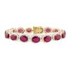 Image 1 : 40.27 ctw Ruby and Diamond Bracelet - 14KT Yellow Gold
