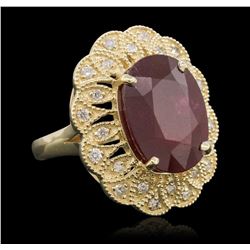 14KT Yellow Gold 12.63 ctw Ruby and Diamond Ring