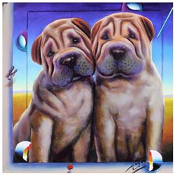 Two Shar Pei Puppies by Ferjo Original