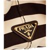 Image 5 : Prada Black White Canvas Medium Canapa Shopping Tote Bag