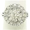 Vintage Hand Made 18K Gold 1.90 ctw Round BRILLIANT Diamond Cluster Cocktail Rin