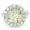 Image 6 : Vintage Hand Made 18K Gold 1.90 ctw Round BRILLIANT Diamond Cluster Cocktail Rin