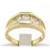 14k Solid Yellow Gold Ladies 0.60 ctw 5 Large Diamond Geometric Band Ring