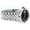 Image 3 : Rolex Mens Stainless Steel Black Diamond & Ruby Datejust Wristwatch