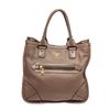 Image 2 : Prada Taupe Pebbled Leather Satchel Shoulder Bag