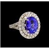 Image 1 : 14KT White Gold 5.29 ctw Tanzanite and Diamond Ring