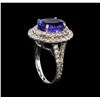 Image 4 : 14KT White Gold 5.29 ctw Tanzanite and Diamond Ring