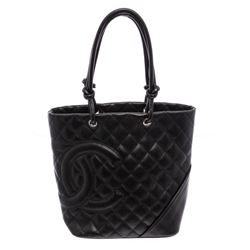 Chanel Black Quilted Leather Small Ligne Cambon Bucket Tote