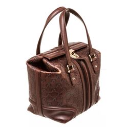 Gucci Brown Guccissima Leather Bowler Satchel Bag