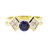 Image 2 : 1.32 ctw Blue Sapphire And Diamond Ring - 18KT Yellow Gold
