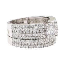 1.63 ctw Diamond Ring And Band - 14KT White Gold
