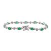 Image 2 : 3.58 ctw Emerald and Diamond Bracelet - 14KT White Gold