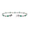 Image 3 : 3.58 ctw Emerald and Diamond Bracelet - 14KT White Gold