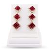 Image 1 : 16.77 ctw Ruby and 1.41 ctw Diamond 14K Yellow Gold Earrings