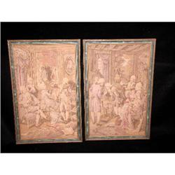 19th Century French Framed Tapestries Pair #1030227