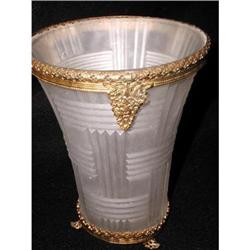 Vase Satin Glass gold Filigree C.1900 #1030261