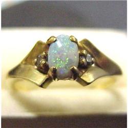 Yellow Gold ladies Opal RING #1030492