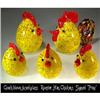 Image 1 : HANDBLOWN ART GLASS ROOSTER, HEN, CHICKENS 5 pc#1030551