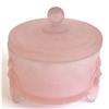 Image 1 : Flappers: Pink Depression Glass Deco Powder Jar#1030629