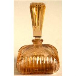 Czech Elegant Amber Deco Glass Perfume Bottle #1030650