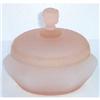 Image 1 : Pink Frosted Glass Rose Finial Powder Jar #1030711