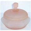 Image 1 : Pink Frosted Glass Rose Finial Powder Jar #1030711