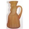 Image 1 : Czech Lady Yellow Satin Art Glass Syrup Pitcher#1030728