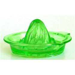 Green Depression Glass Lemon Reamer w Spout #1030787