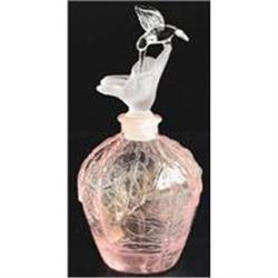 Pink Art Glass Hummingbird Perfume Bottle #1030885