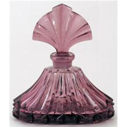 Amethyst Glass Czech Art Deco Perfume Bottle  #1030886