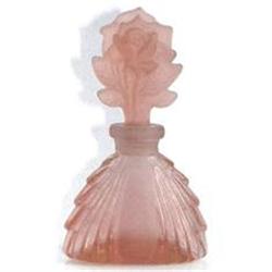 Pink Satin Glass Rose Stopper Perfume Bottle #1030892