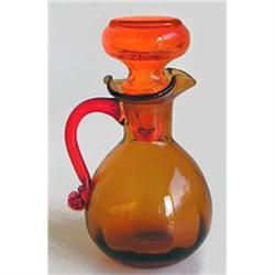 Burnt Orange Prismatic Glass Cruet   #1030908