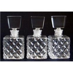 Three Matching  Pressed Glass Perfume Bottles #1030922