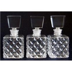 Three Matching  Pressed Glass Perfume Bottles #1030922