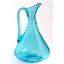 Peacock Blue West Virginia Glass Ewer #1030924