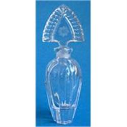 Etched Lead Crystal Cut Glass Perfume Bottle #1030927