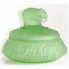 Image 1 : Elephant Green Satin Glass Powder Jar #1030961