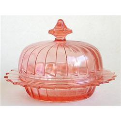 Jeannette Pink Sierra or Pinwheel Butter Dish #1030981