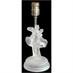 DANCING COUPLE Frosted Crystal Art Deco Lamp #1030982