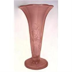 Davidson Pink Satin Glass Embossed Lady Vase #1030986