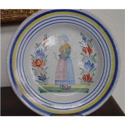 19th French Quimper Large Bowl #1030995