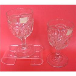 Pair  Early  Flint Glass Goblets, Wedding Ring #1031011