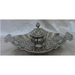 19th C. Continental Silver Plate Inkwell #1031016