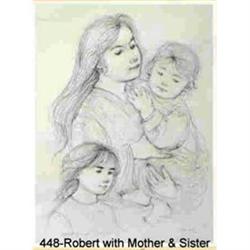 Robert with Mother & Sister  litho by Edna #1031024