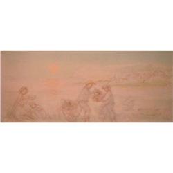 Sunset  lithograph signed& numbered  by Edna #1031028