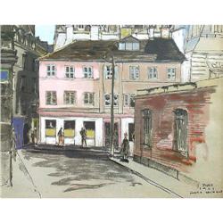 PAINTING PARIS STREETSCAPE 1961 #1031124