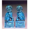 Image 1 : 2 Old Chinese Export Turquoise Foo Dog Lion Mk #1031257