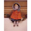 3.5" all bisque doll house doll,blue bows #1031317