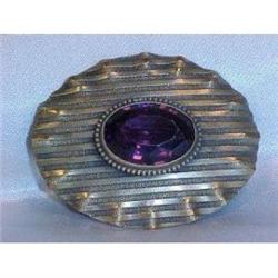 Pin Amethyst Brooch w/ C clasp,  Victorian #1031353